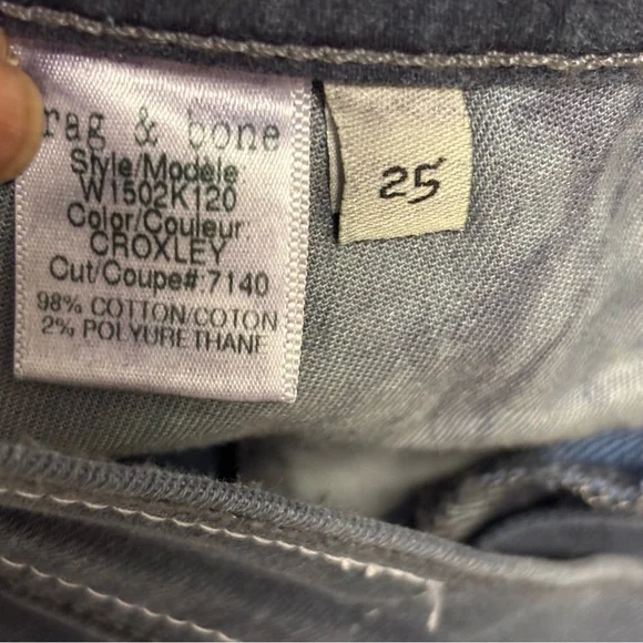 Rag & Bone Skinny Gray Jeans in Croxley Stretch size 25 - Picture 10 of 14